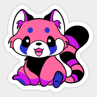 Genderfluid Pride Red Panda Sticker